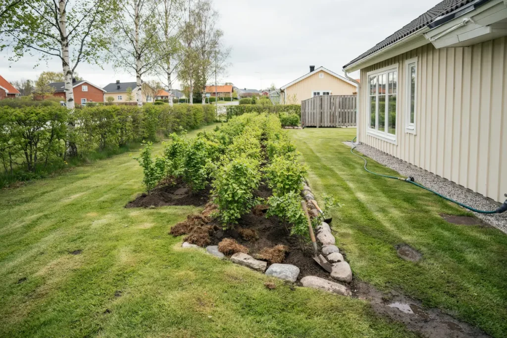 plantera ligusterh ck vid villa avst nd jord och vattning